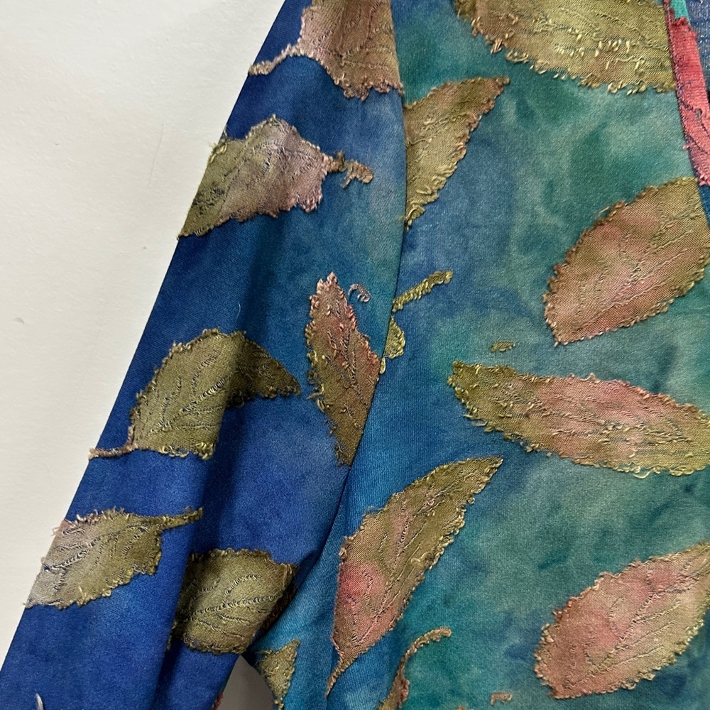Soft Surroundings Leaf Patterned Multicolor Long … - image 3